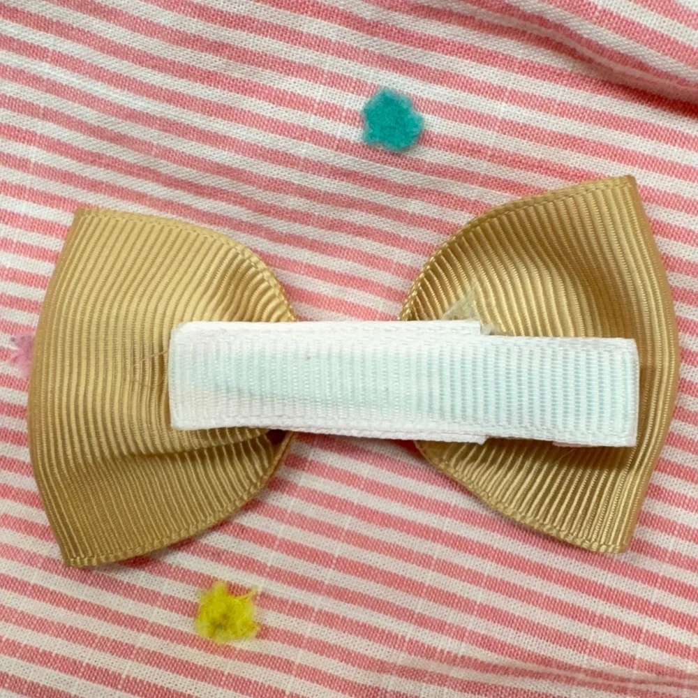 Large Tan Grosgrain Hair Bow